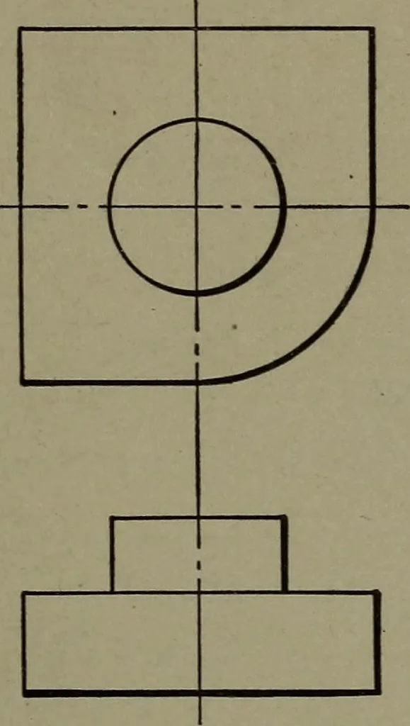 An illustration from Machine drawing; a practical guide to the standard methods of graphical representation of machines, including complete detail drawings of a duplex pump and of a direct-current generator, 1914, leaf 20