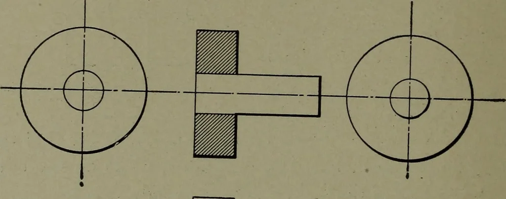 An illustration from Machine drawing; a practical guide to the standard methods of graphical representation of machines, including complete detail drawings of a duplex pump and of a direct-current generator, 1914, leaf 21