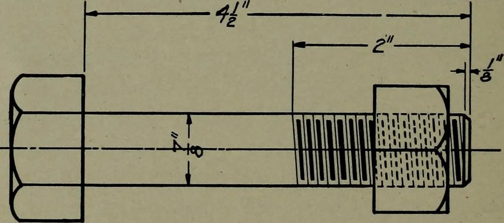 An illustration from Machine drawing; a practical guide to the standard methods of graphical representation of machines, including complete detail drawings of a duplex pump and of a direct-current generator, 1914, leaf 31