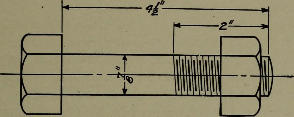 An illustration from Machine drawing; a practical guide to the standard methods of graphical representation of machines, including complete detail drawings of a duplex pump and of a direct-current generator, 1914, leaf 32