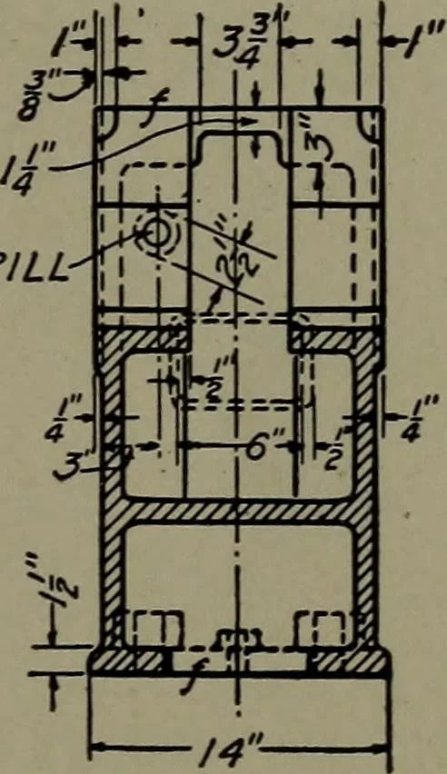 An illustration from Machine drawing; a practical guide to the standard methods of graphical representation of machines, including complete detail drawings of a duplex pump and of a direct-current generator, 1914, leaf 72