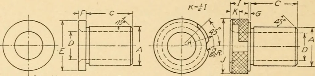 An illustration from Machine drawing; a text and problem book for technical students and draftsmen, 1921, leaf 121