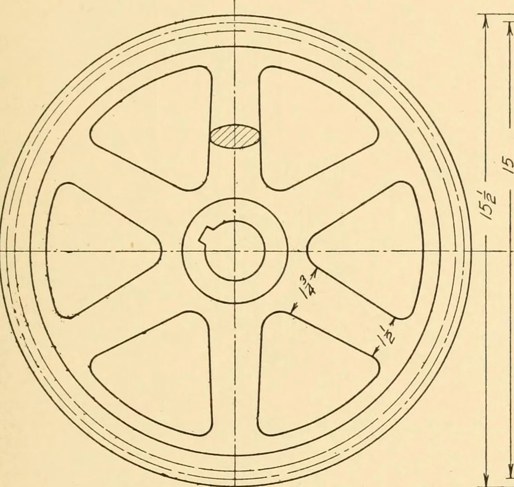 An illustration from Machine drawing; a text and problem book for technical students and draftsmen, 1921, leaf 128