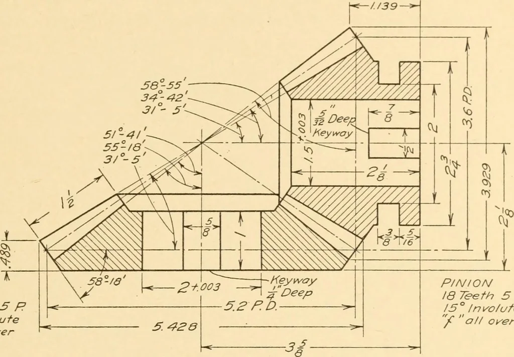 An illustration from Machine drawing; a text and problem book for technical students and draftsmen, 1921, leaf 130