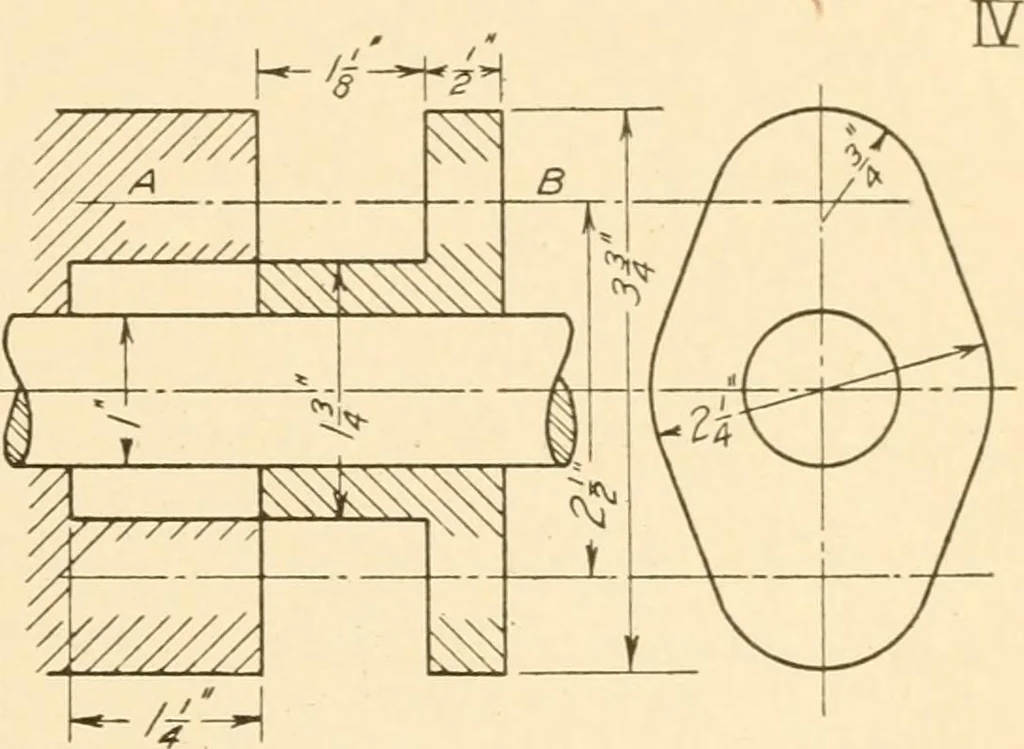 An illustration from Machine drawing; a text and problem book for technical students and draftsmen, 1921, leaf 166
