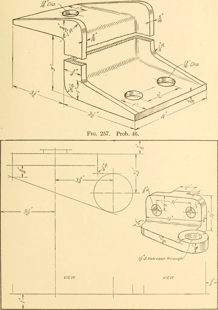 An illustration from Machine drawing; a text and problem book for technical students and draftsmen, 1921, leaf 168