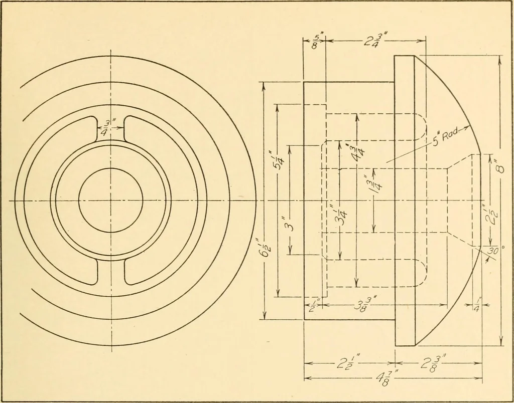 An illustration from Machine drawing; a text and problem book for technical students and draftsmen, 1921, leaf 172