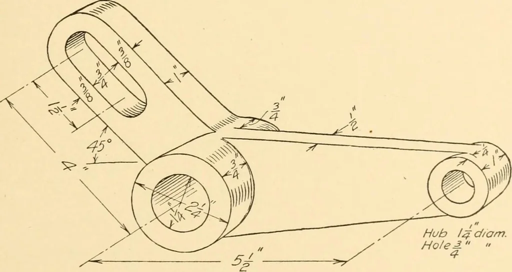 An illustration from Machine drawing; a text and problem book for technical students and draftsmen, 1921, leaf 172