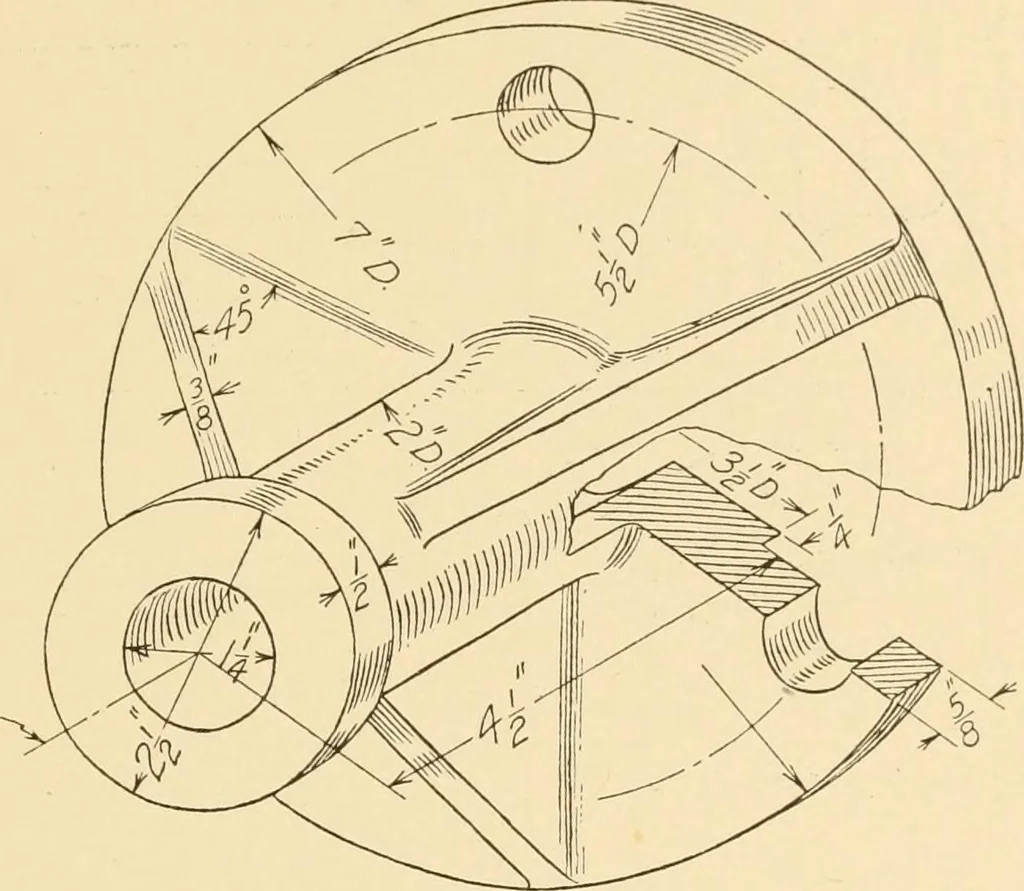 An illustration from Machine drawing; a text and problem book for technical students and draftsmen, 1921, leaf 174