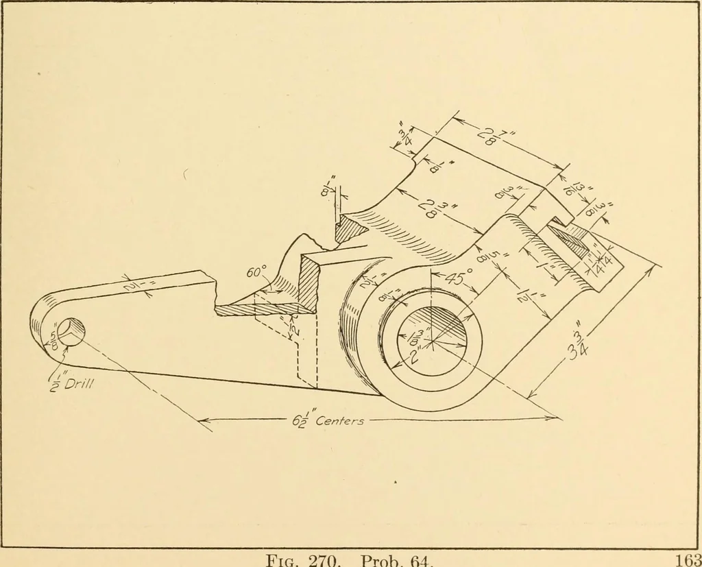 An illustration from Machine drawing; a text and problem book for technical students and draftsmen, 1921, leaf 174