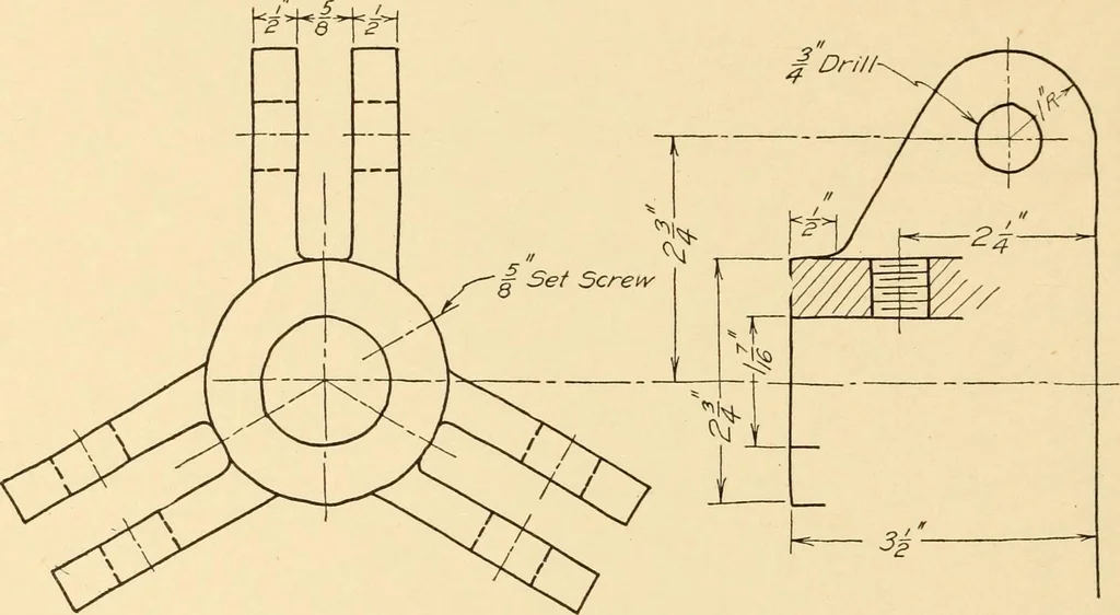 An illustration from Machine drawing; a text and problem book for technical students and draftsmen, 1921, leaf 175