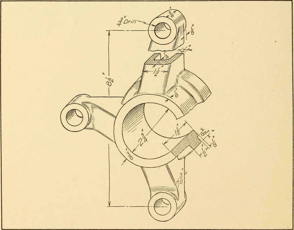 An illustration from Machine drawing; a text and problem book for technical students and draftsmen, 1921, leaf 175