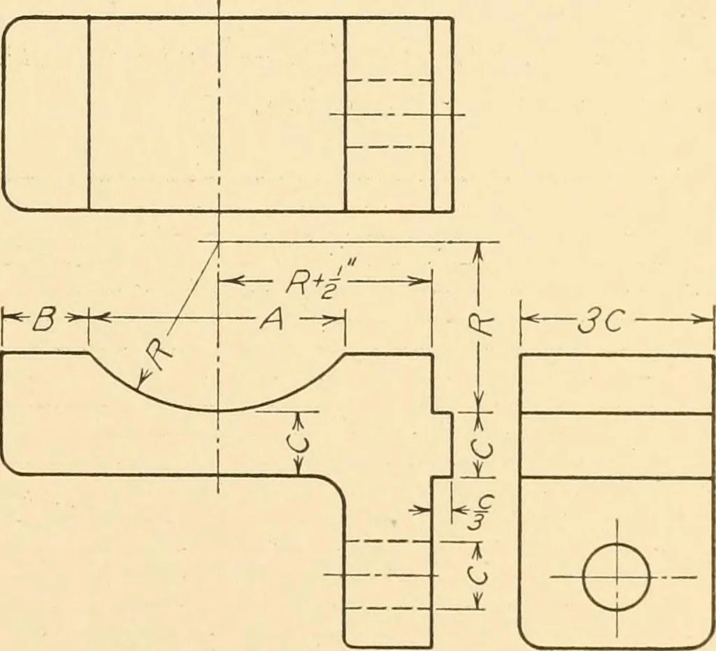 An illustration from Machine drawing; a text and problem book for technical students and draftsmen, 1921, leaf 178