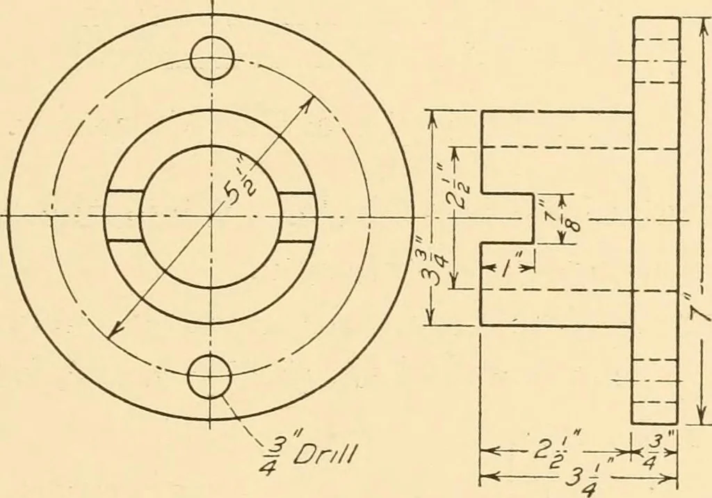 An illustration from Machine drawing; a text and problem book for technical students and draftsmen, 1921, leaf 18