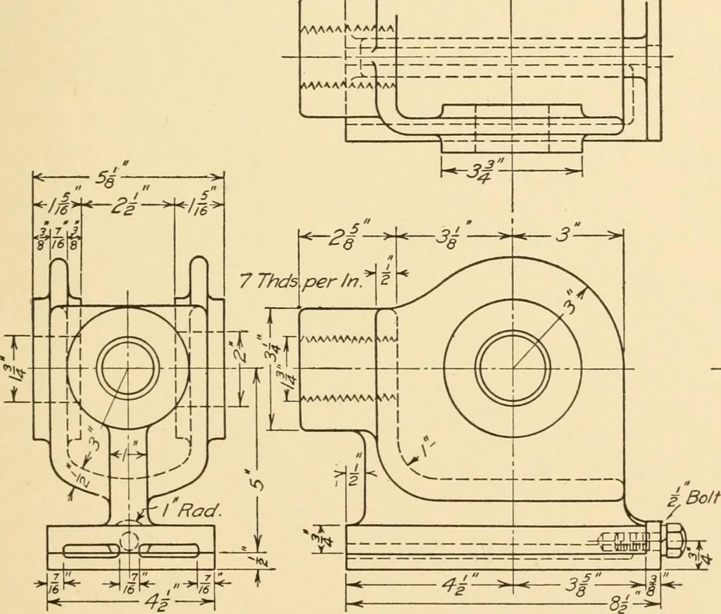 An illustration from Machine drawing; a text and problem book for technical students and draftsmen, 1921, leaf 180