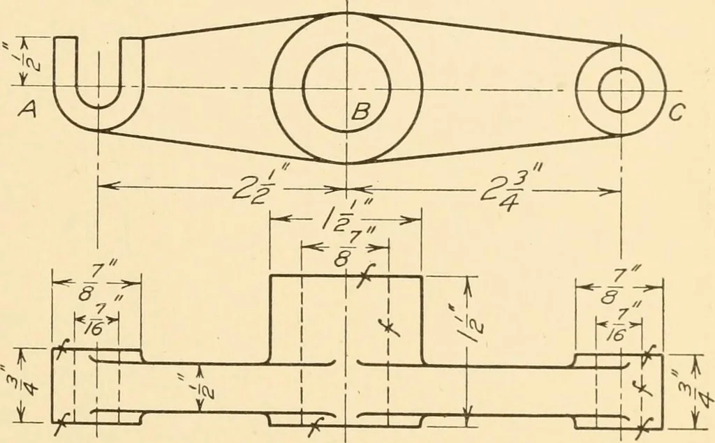 An illustration from Machine drawing; a text and problem book for technical students and draftsmen, 1921, leaf 184