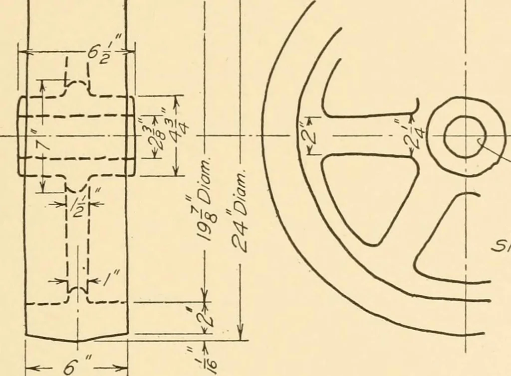 An illustration from Machine drawing; a text and problem book for technical students and draftsmen, 1921, leaf 196
