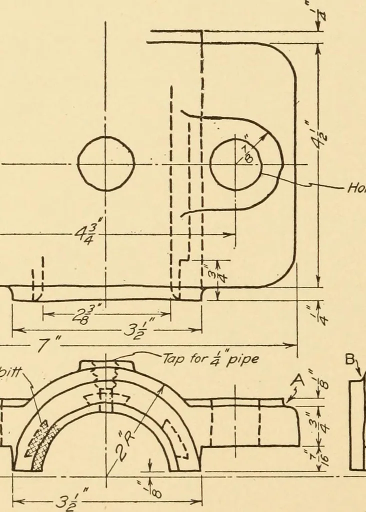 An illustration from Machine drawing; a text and problem book for technical students and draftsmen, 1921, leaf 197