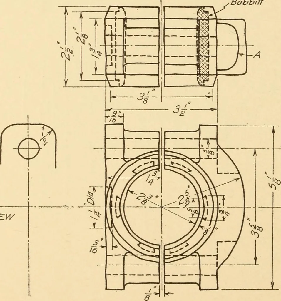 An illustration from Machine drawing; a text and problem book for technical students and draftsmen, 1921, leaf 201