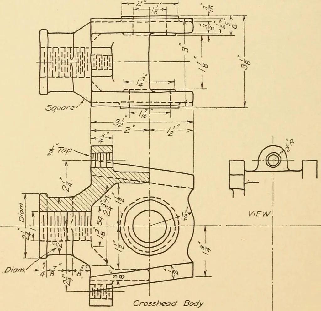 An illustration from Machine drawing; a text and problem book for technical students and draftsmen, 1921, leaf 203