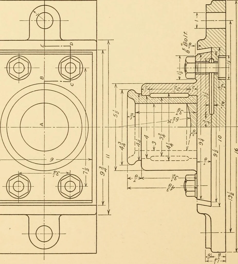 An illustration from Machine drawing; a text and problem book for technical students and draftsmen, 1921, leaf 205