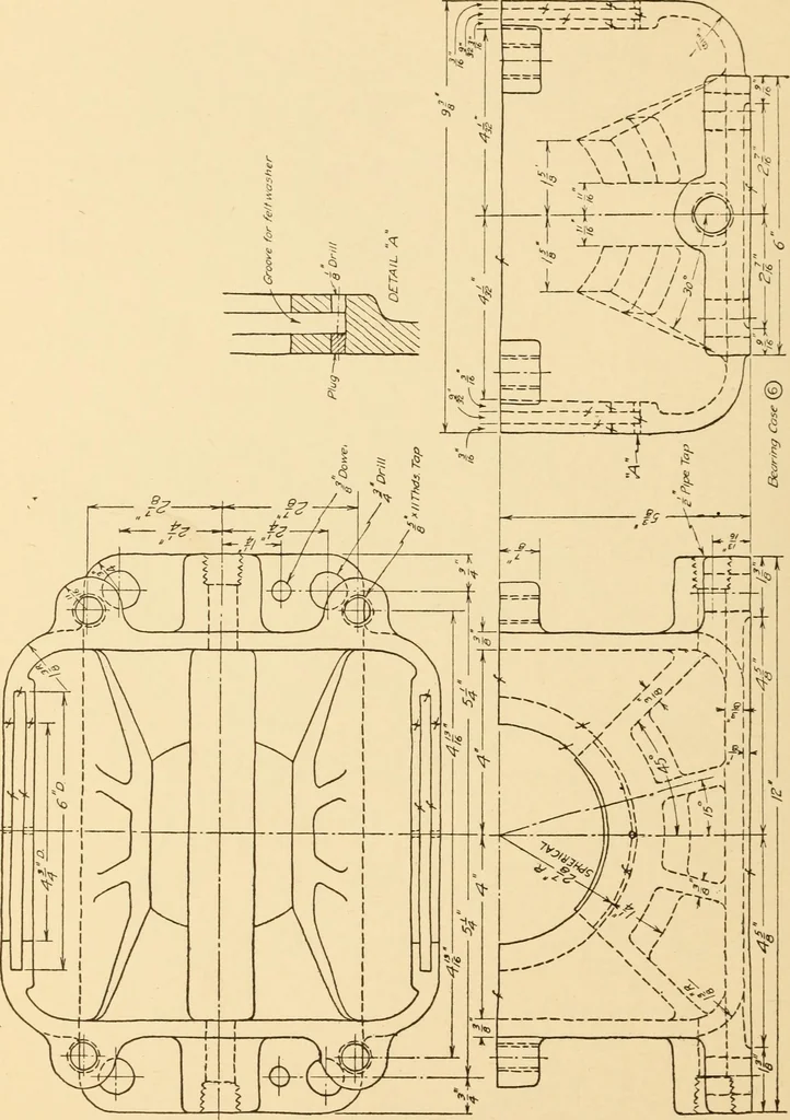 An illustration from Machine drawing; a text and problem book for technical students and draftsmen, 1921, leaf 209