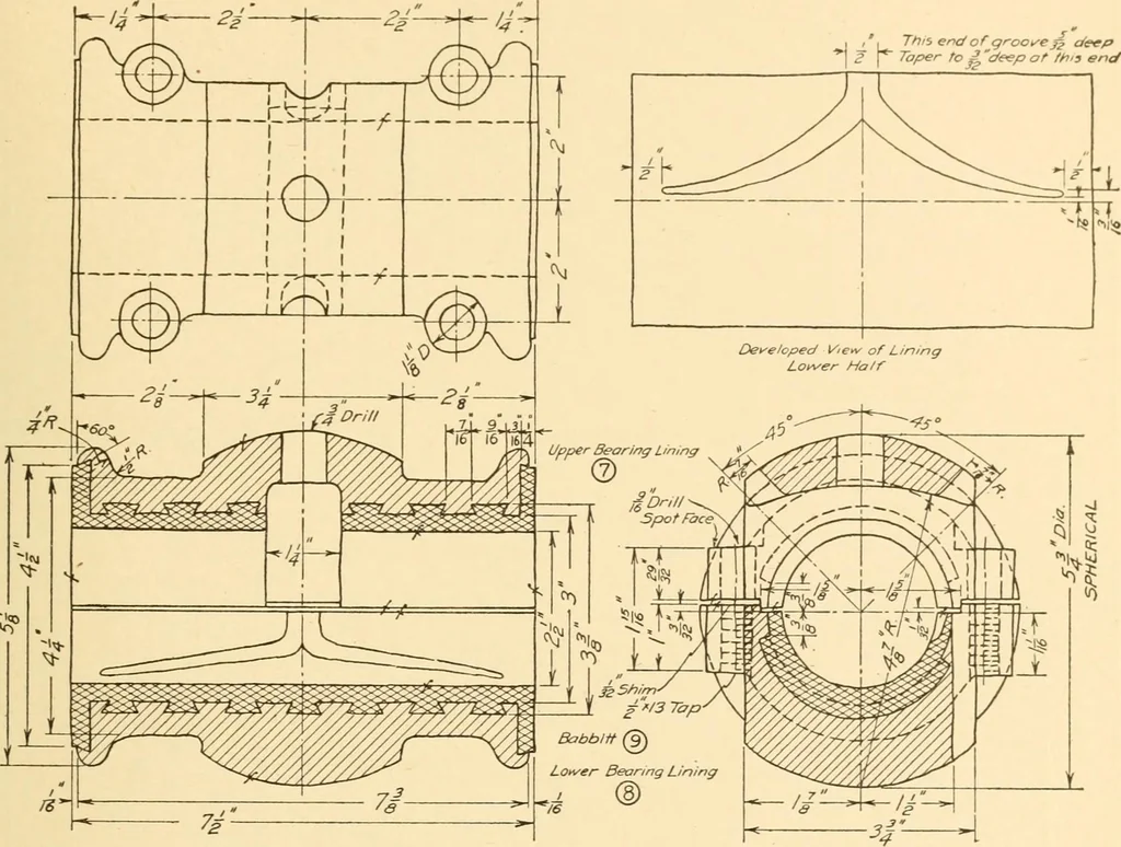 An illustration from Machine drawing; a text and problem book for technical students and draftsmen, 1921, leaf 210