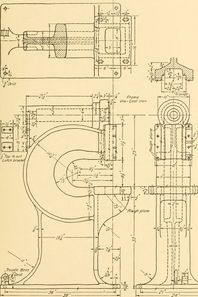 An illustration from Machine drawing; a text and problem book for technical students and draftsmen, 1921, leaf 214