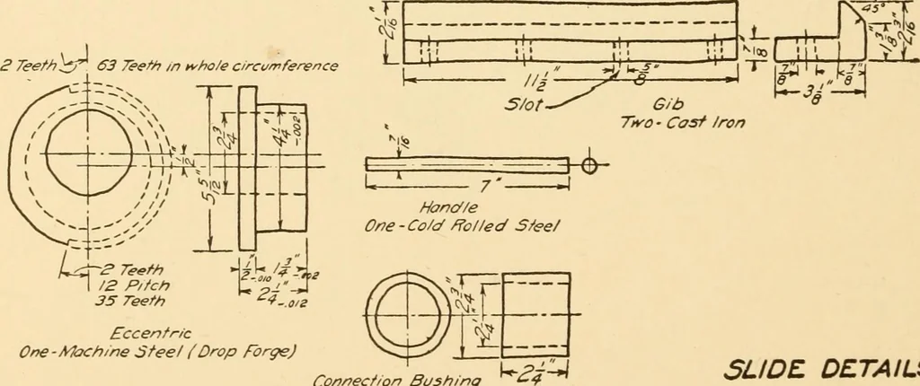An illustration from Machine drawing; a text and problem book for technical students and draftsmen, 1921, leaf 215