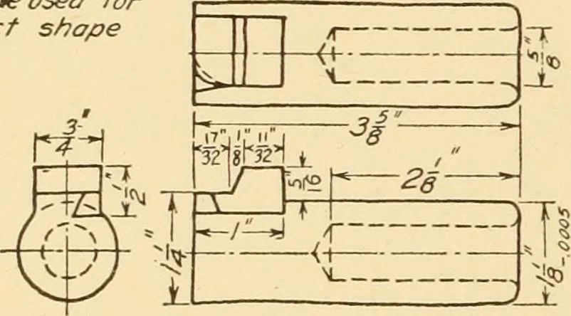 An illustration from Machine drawing; a text and problem book for technical students and draftsmen, 1921, leaf 217