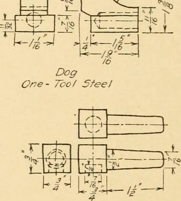 An illustration from Machine drawing; a text and problem book for technical students and draftsmen, 1921, leaf 217