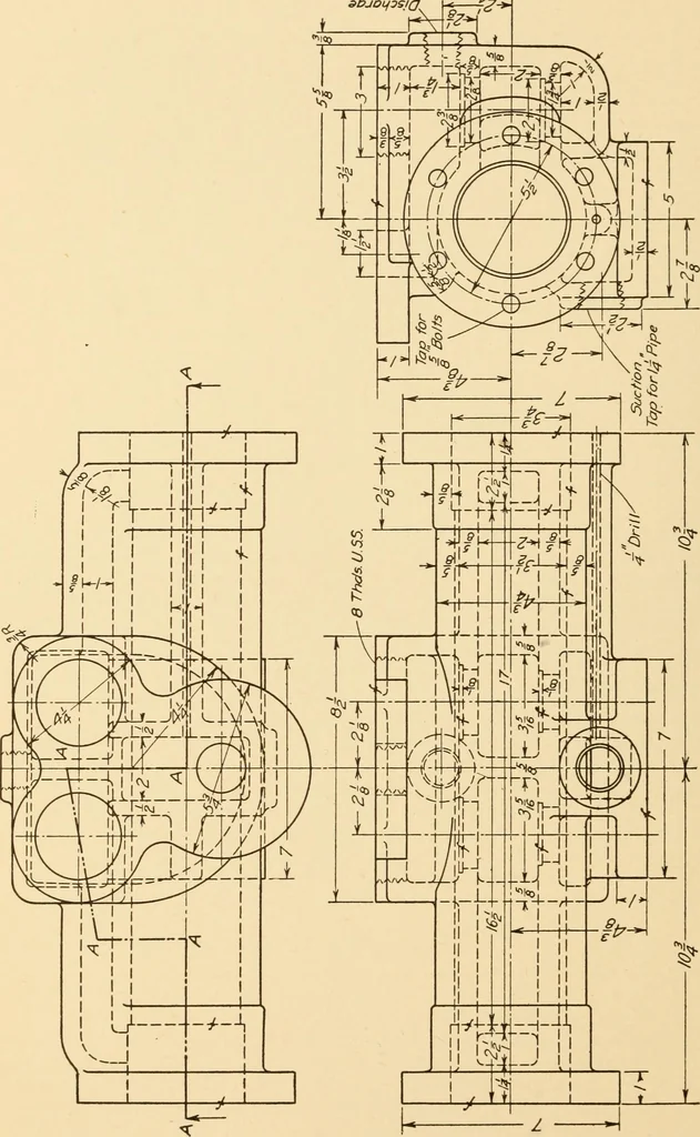 An illustration from Machine drawing; a text and problem book for technical students and draftsmen, 1921, leaf 219