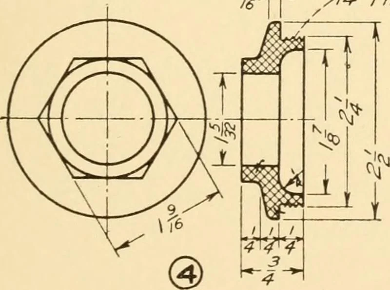 An illustration from Machine drawing; a text and problem book for technical students and draftsmen, 1921, leaf 50