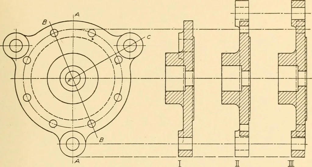 An illustration from Machine drawing; a text and problem book for technical students and draftsmen, 1921, leaf 66