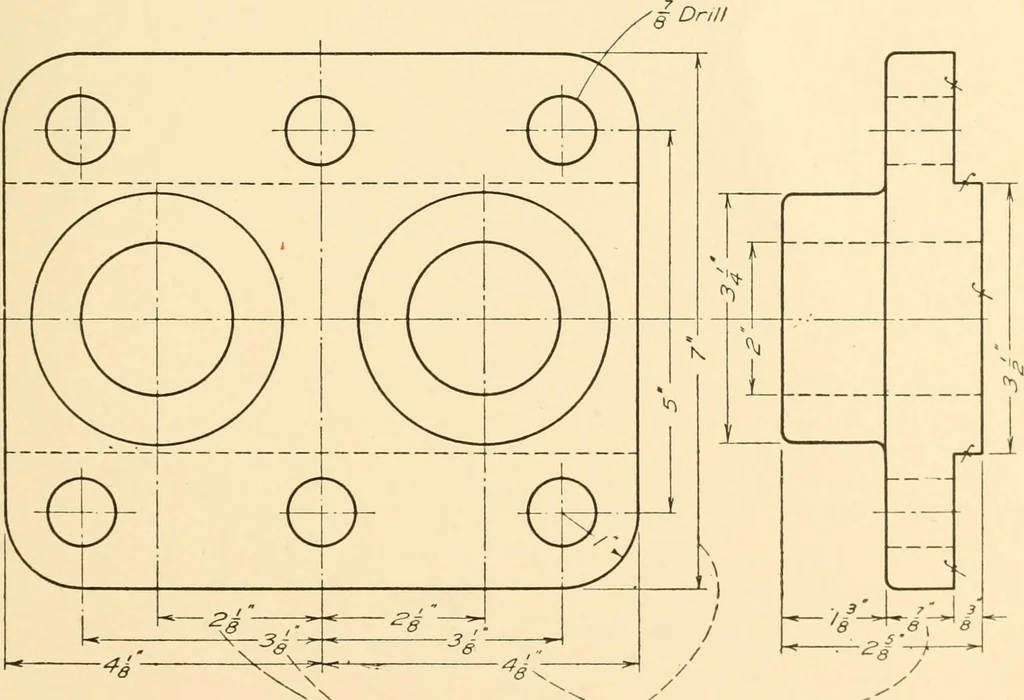 An illustration from Machine drawing; a text and problem book for technical students and draftsmen, 1921, leaf 74