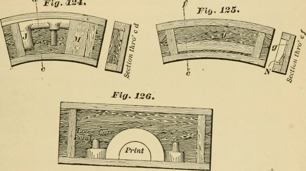 An illustration from Machinery pattern making, 1892, leaf 94