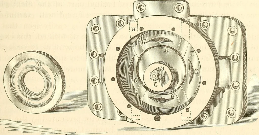 An illustration from Machinery and processes of the industrial arts, and apparatus of the exact sciences, 1869, leaf 114