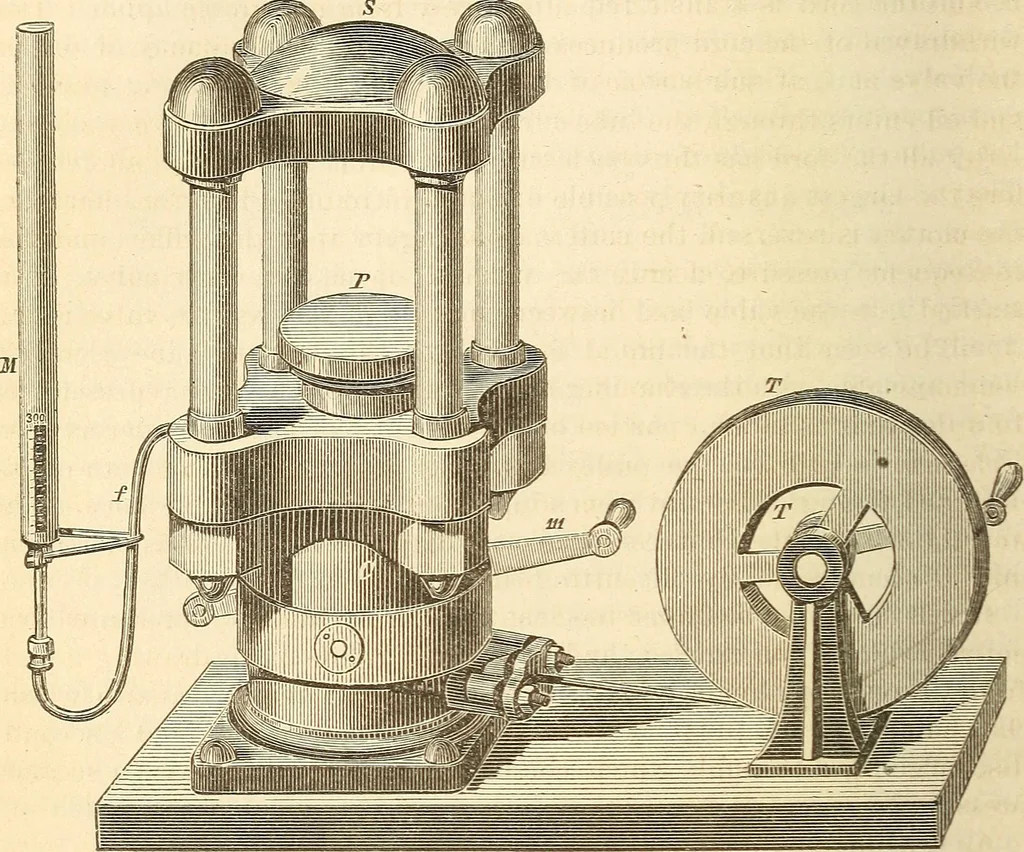 An illustration from Machinery and processes of the industrial arts, and apparatus of the exact sciences, 1869, leaf 217