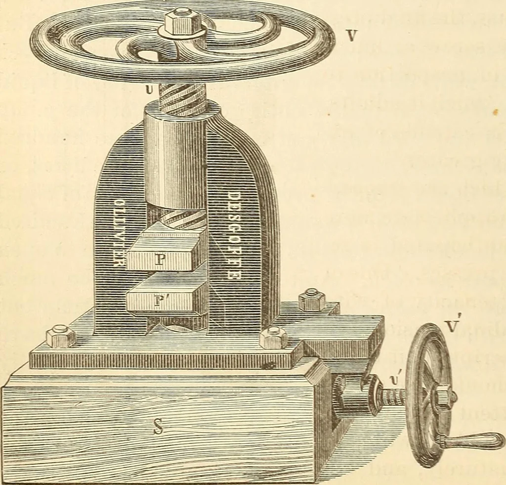 An illustration from Machinery and processes of the industrial arts, and apparatus of the exact sciences, 1869, leaf 219