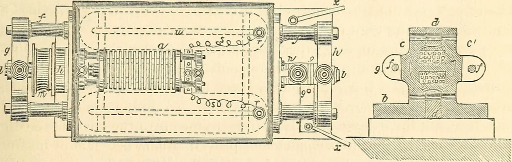 An illustration from Machinery and processes of the industrial arts, and apparatus of the exact sciences, 1869, leaf 446