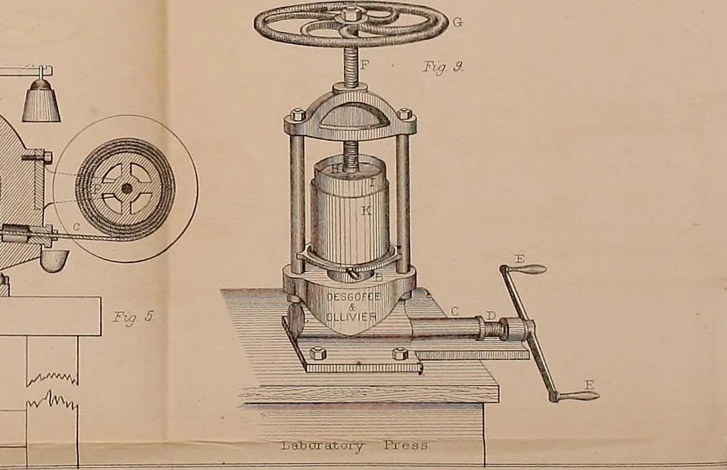 An illustration from Machinery and processes of the industrial arts, and apparatus of the exact sciences, 1869, leaf 688