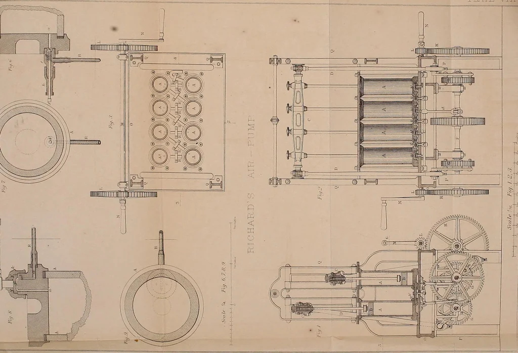 An illustration from Machinery and processes of the industrial arts, and apparatus of the exact sciences, 1869, leaf 700