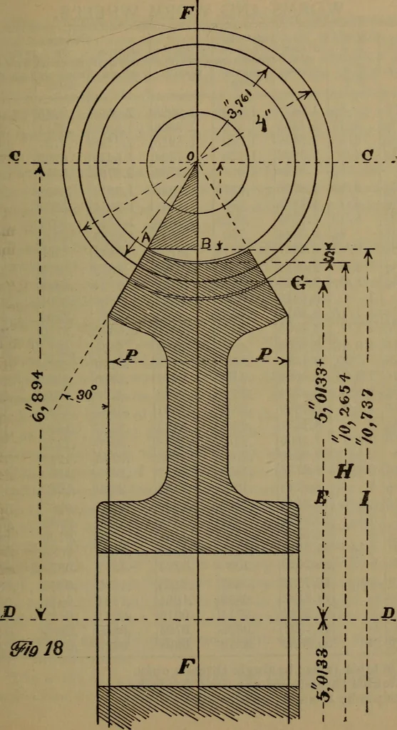 An illustration from The machinist and tool maker's instructor, containing an easy method of calculating and laying out difficult work in the machine shop .., 1896, leaf 158