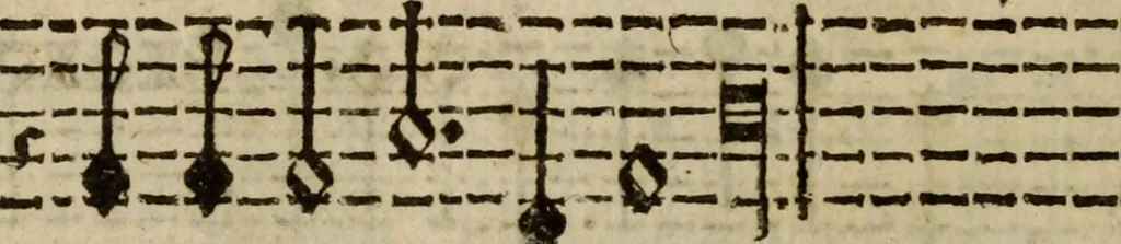 An illustration from Madrigali ... a cinqve voci. Libro primo[-sesto] .., 1611, leaf 155