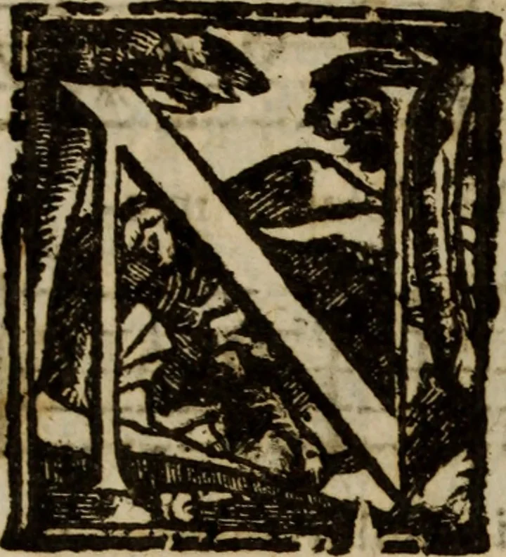 An illustration from Madrigali ... a cinqve voci. Libro primo[-sesto] .., 1611, leaf 17