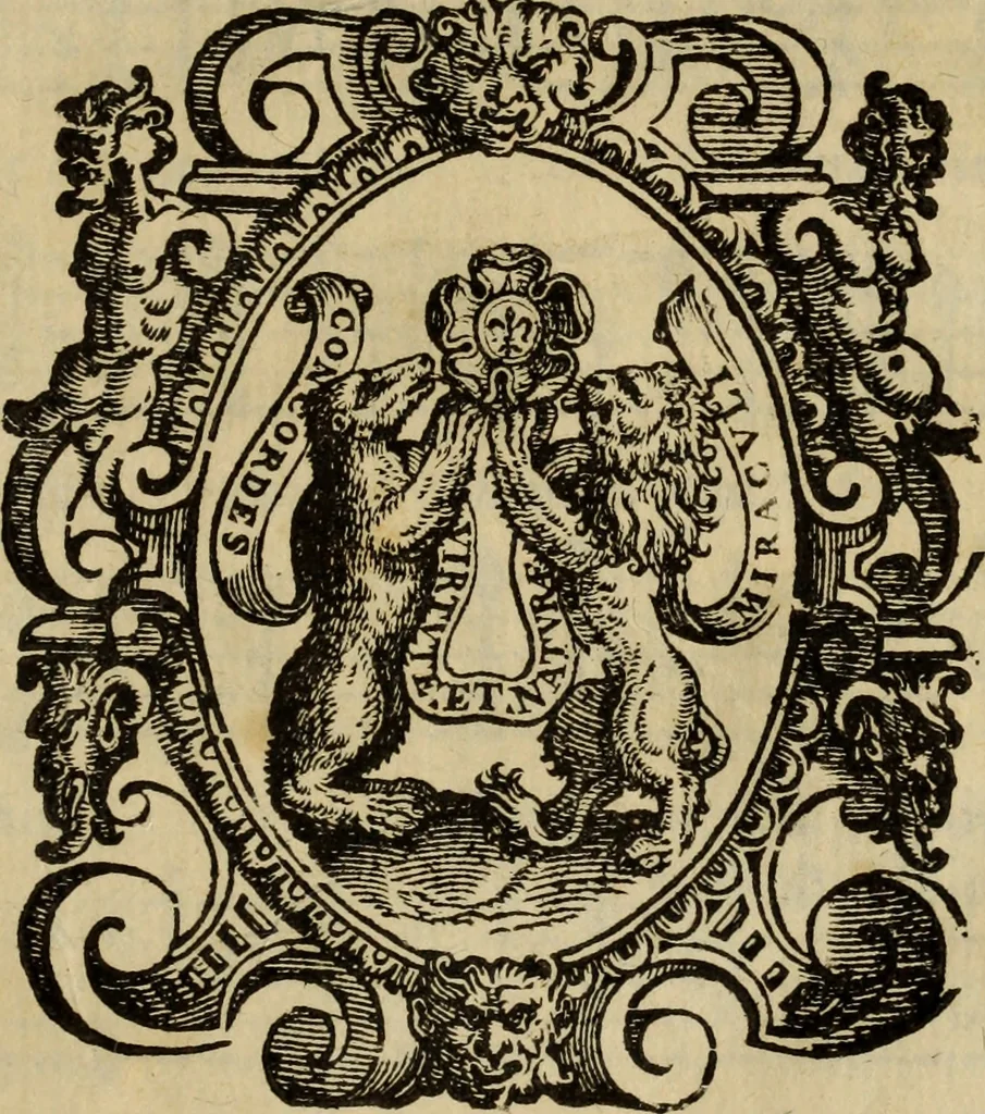 An illustration from Madrigali ... a cinqve voci. Libro primo[-sesto] .., 1611, leaf 180