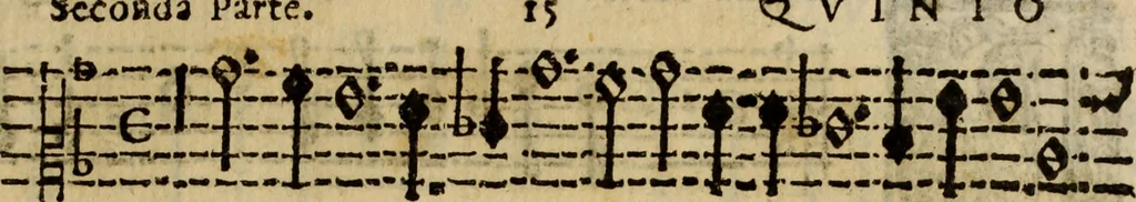 An illustration from Madrigali ... a cinqve voci. Libro primo[-sesto] .., 1611, leaf 196