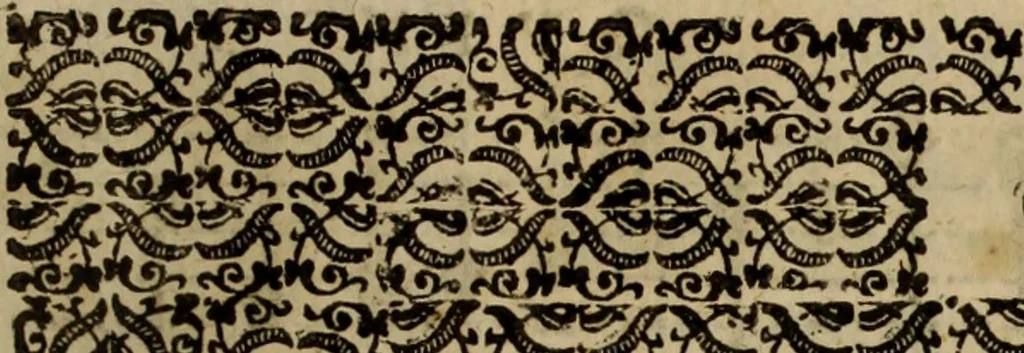 An illustration from Madrigali ... a cinqve voci. Libro primo[-sesto] .., 1611, leaf 224