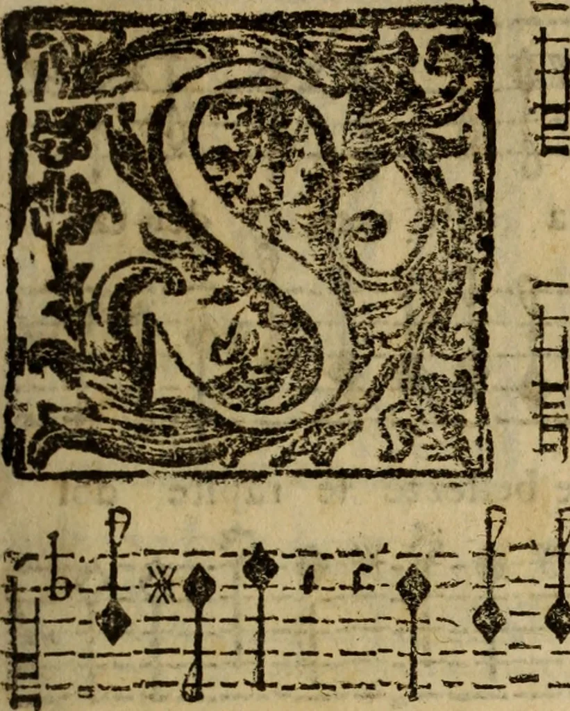 An illustration from Madrigali ... a cinqve voci. Libro primo[-sesto] .., 1611, leaf 284