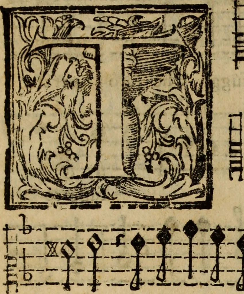 An illustration from Madrigali ... a cinqve voci. Libro primo[-sesto] .., 1611, leaf 285